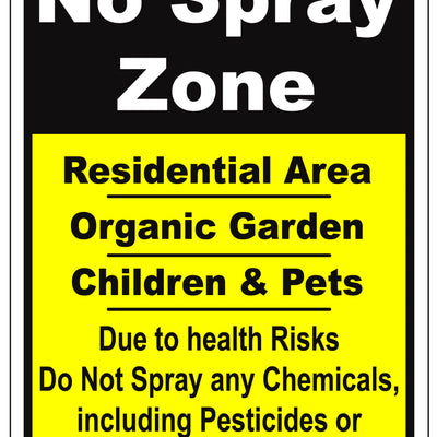 No Spray Zone &amp; Organic Signs