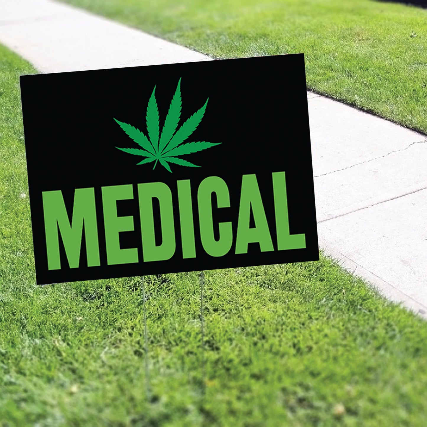 Medical Cannabis Leaf Coroplast Yard Sign