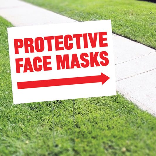 Protective Face Masks Right Arrow Coroplast Yard Sign