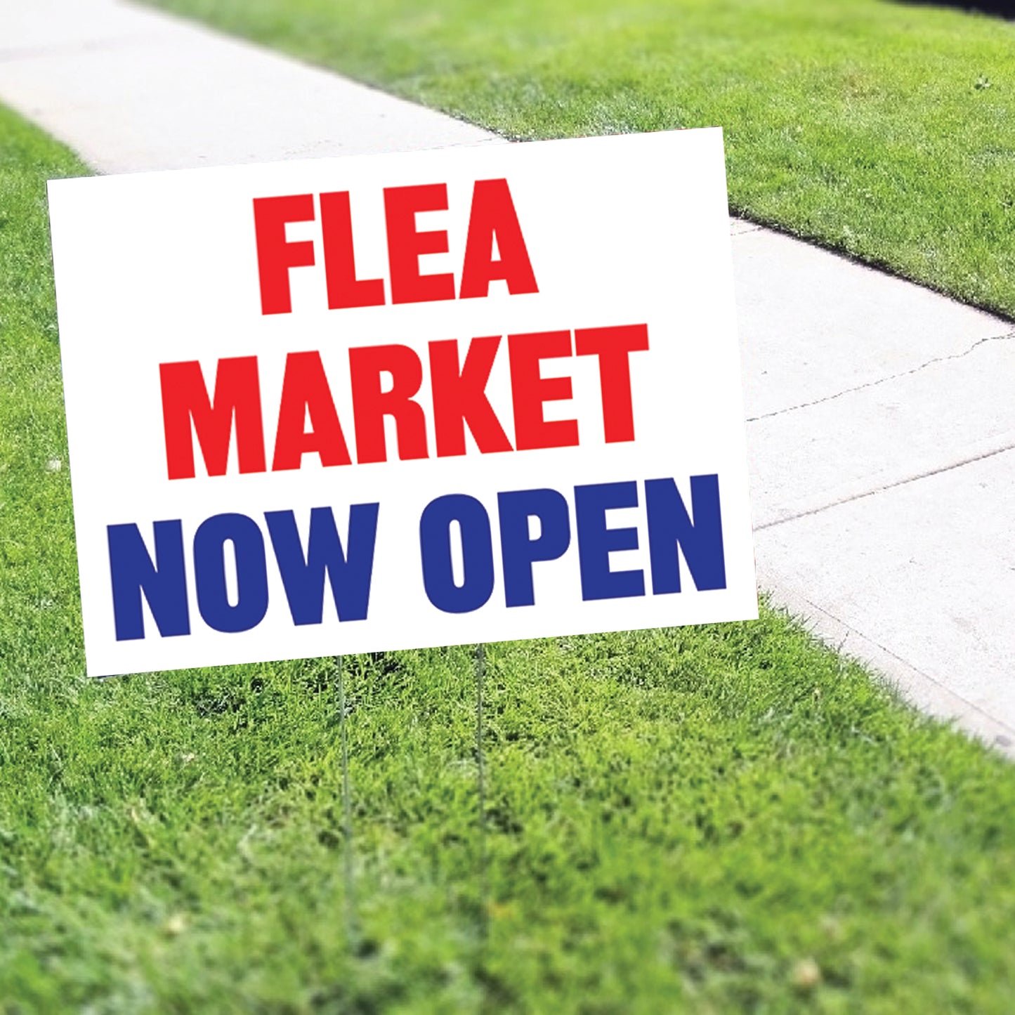 Flea Market Now Open Coroplast Yard Sign