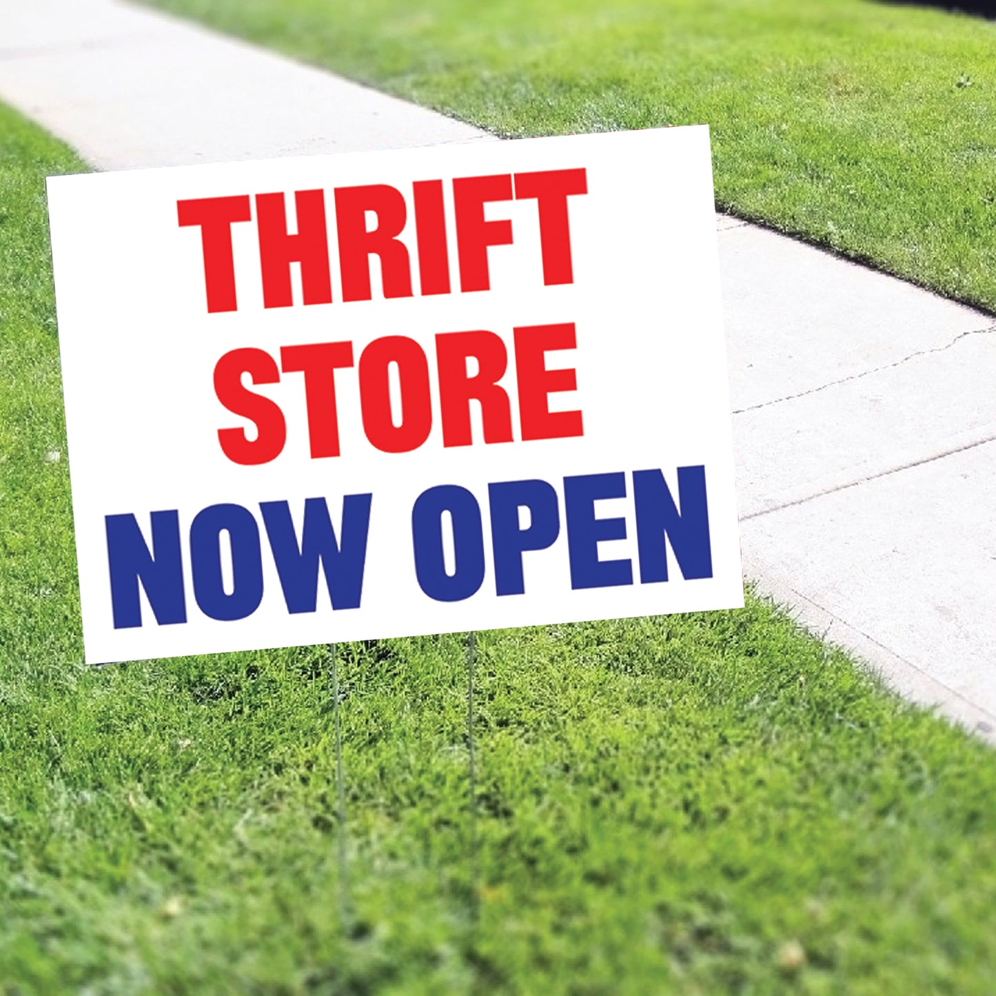 Thrift Store Now Open Coroplast Yard Sign