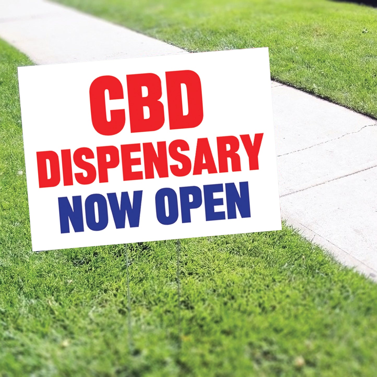CBD Dispensary Now Open Coroplast Printed Yard Sign