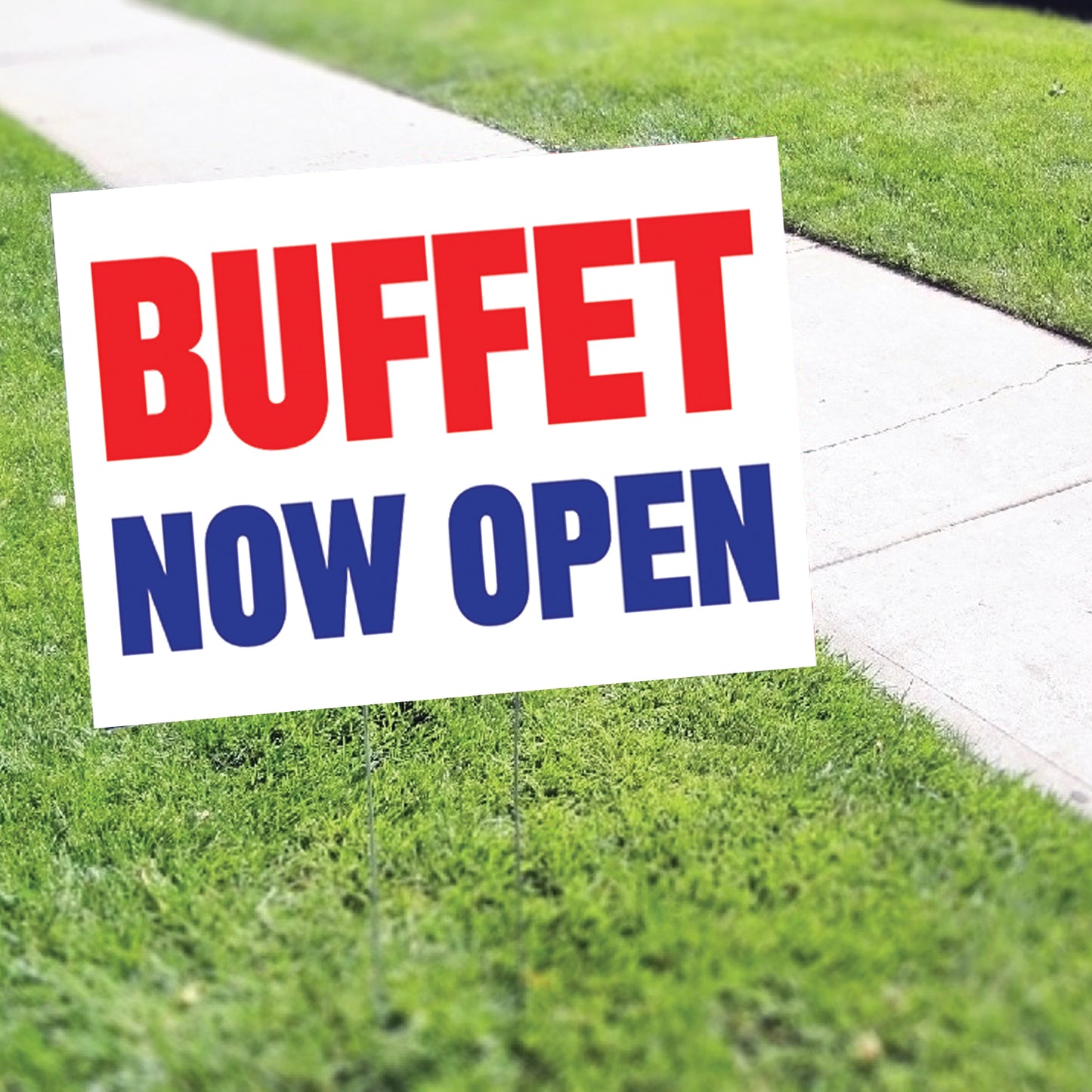 Buffet Now Open Coroplast Yard Sign