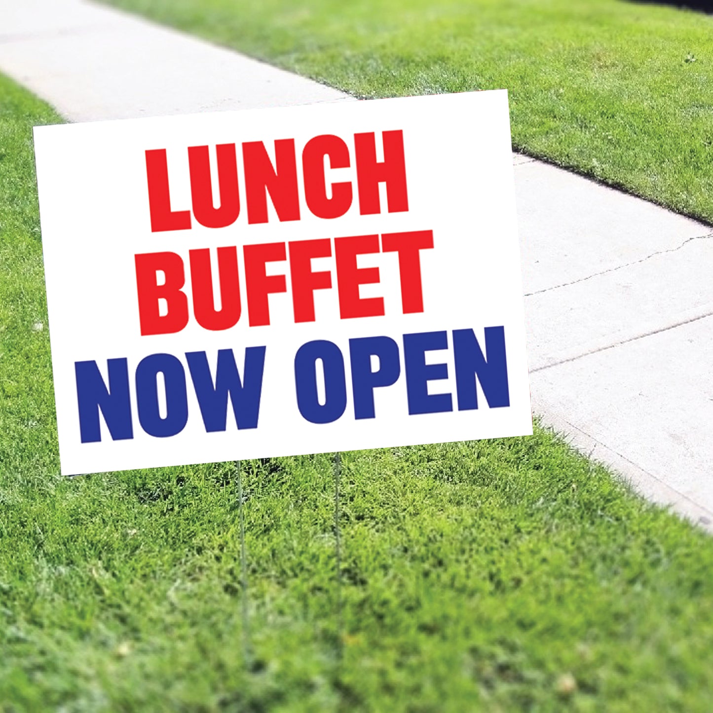 Lunch Buffet Now Open Coroplast Yard Sign
