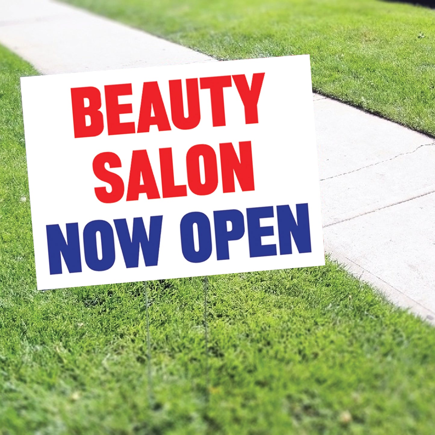 Beauty Salon Now Open Coroplast Yard Sign