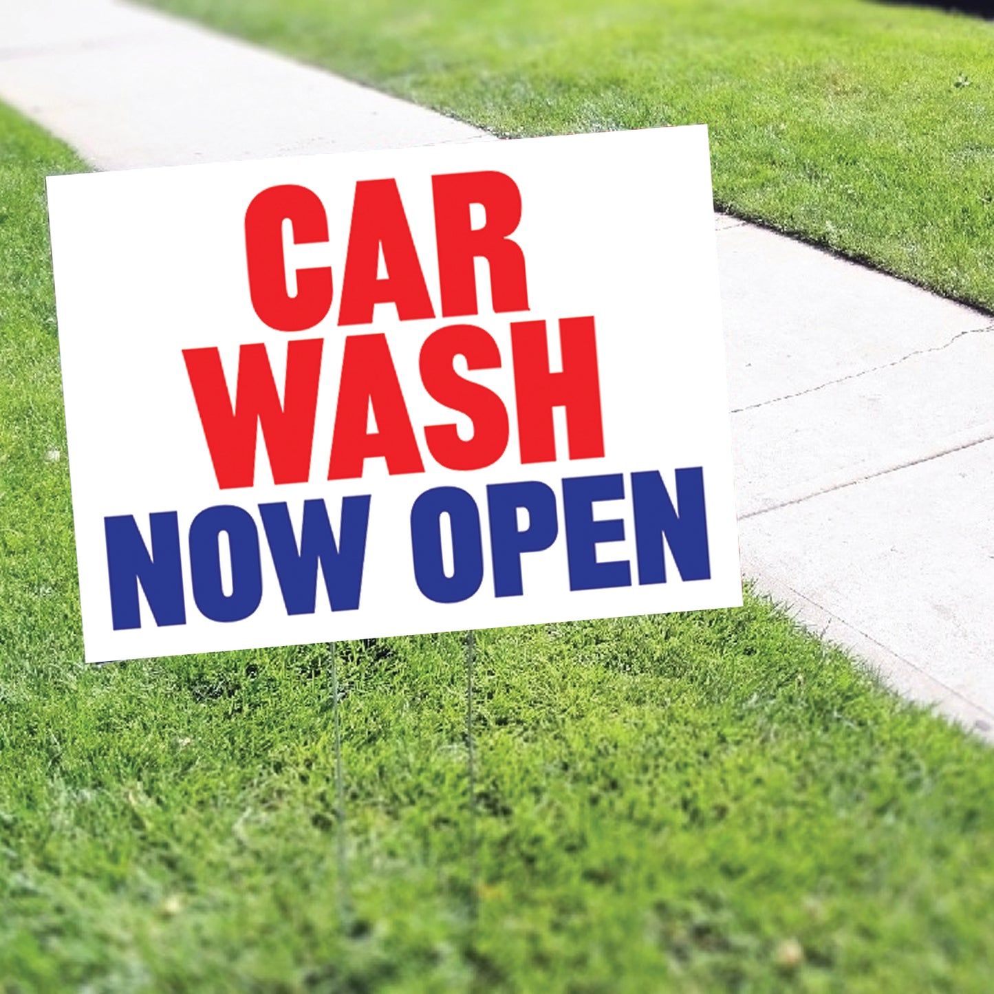 Car Wash Now Open Coroplast Yard Sign