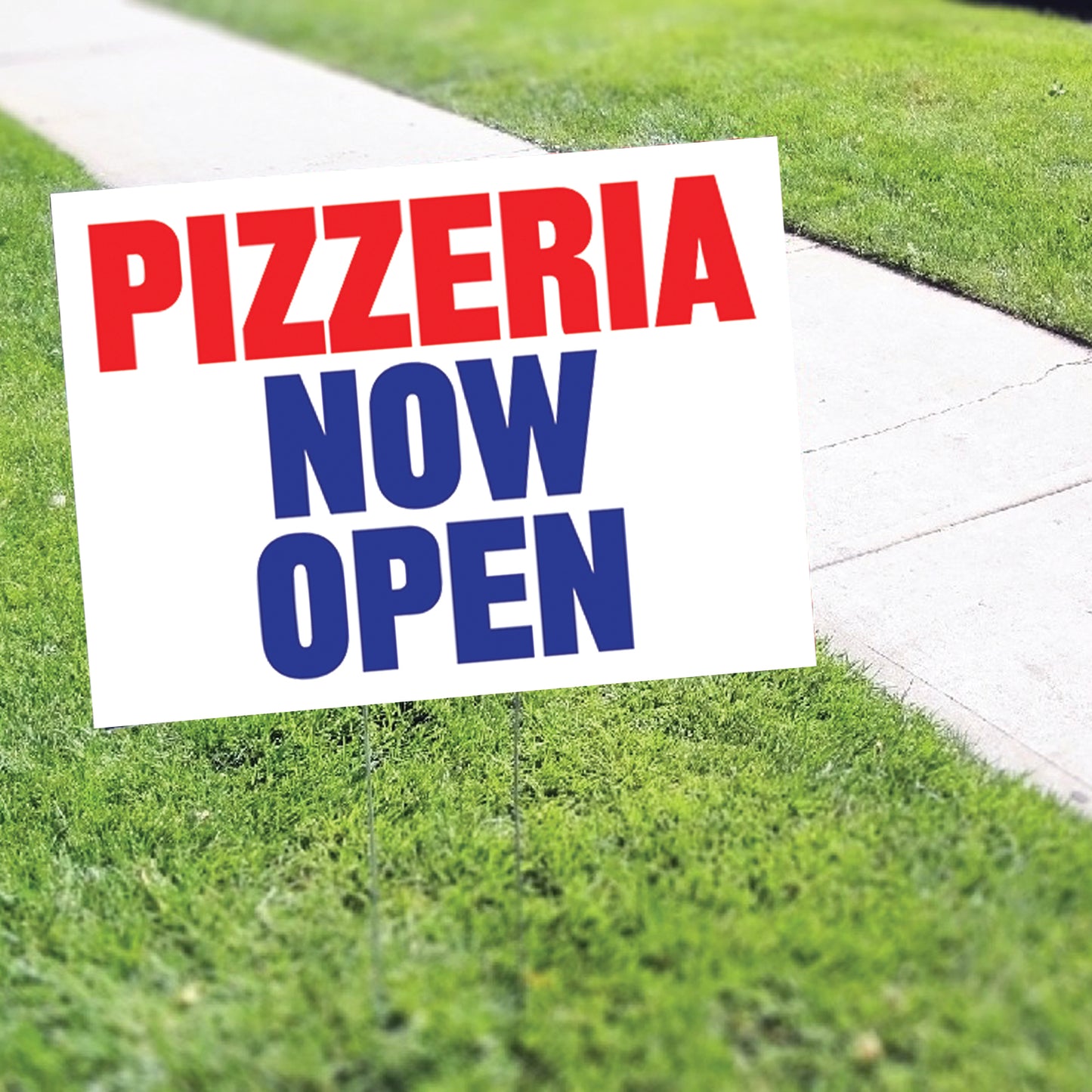 Pizzeria Now Open Coroplast Yard Sign