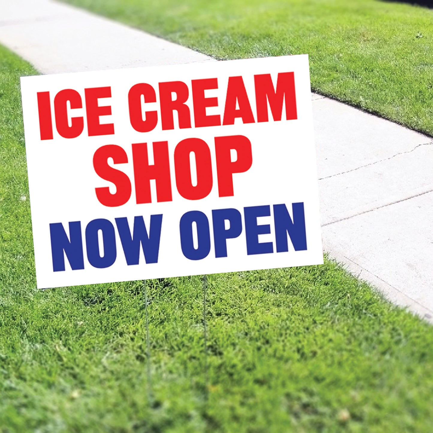 Ice Cream Shop Now Open Coroplast Yard Sign