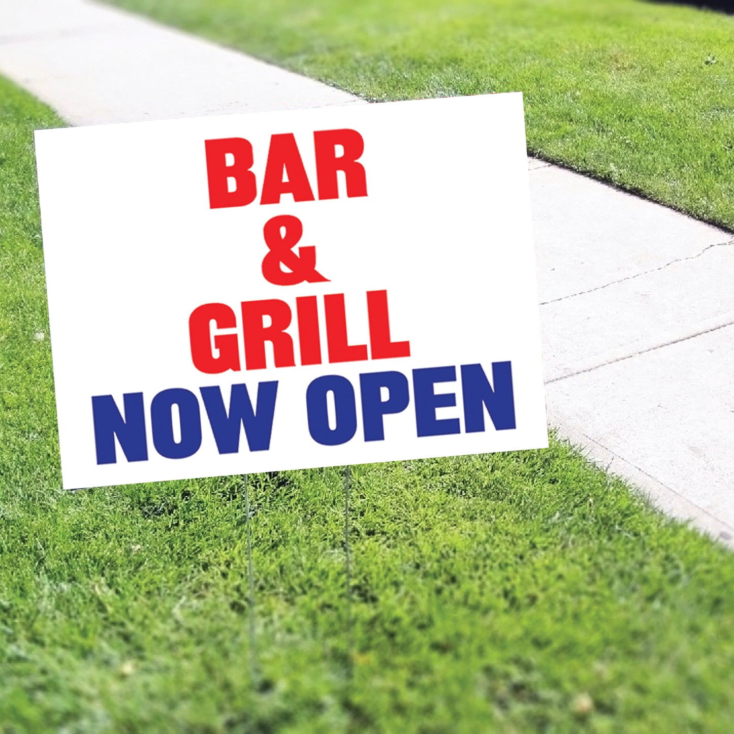 Bar & Grill Now Open Coroplast Yard Sign