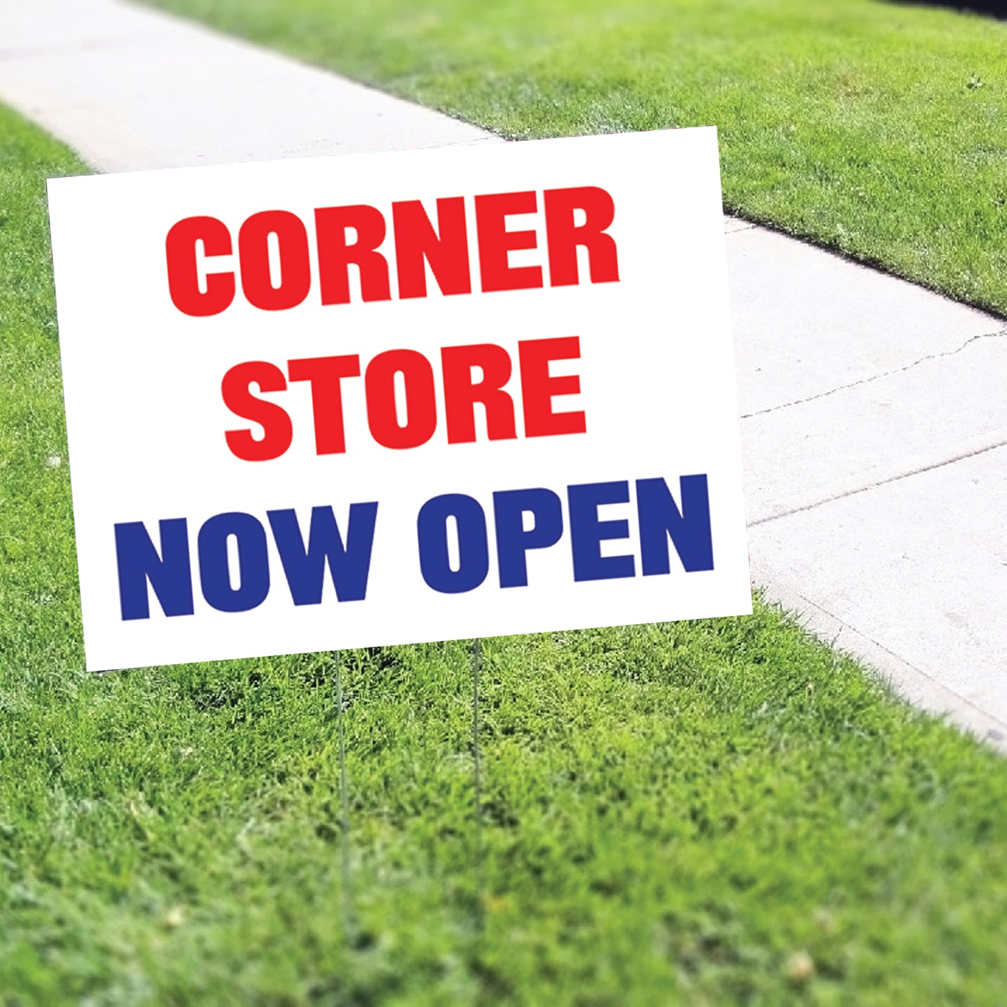 Corner Store Now Open Coroplast Yard Sign
