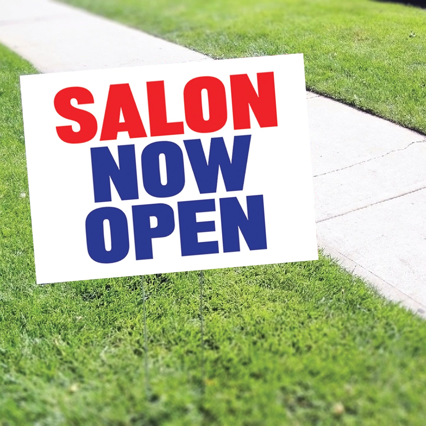 Salon Now Open Coroplast Yard Sign