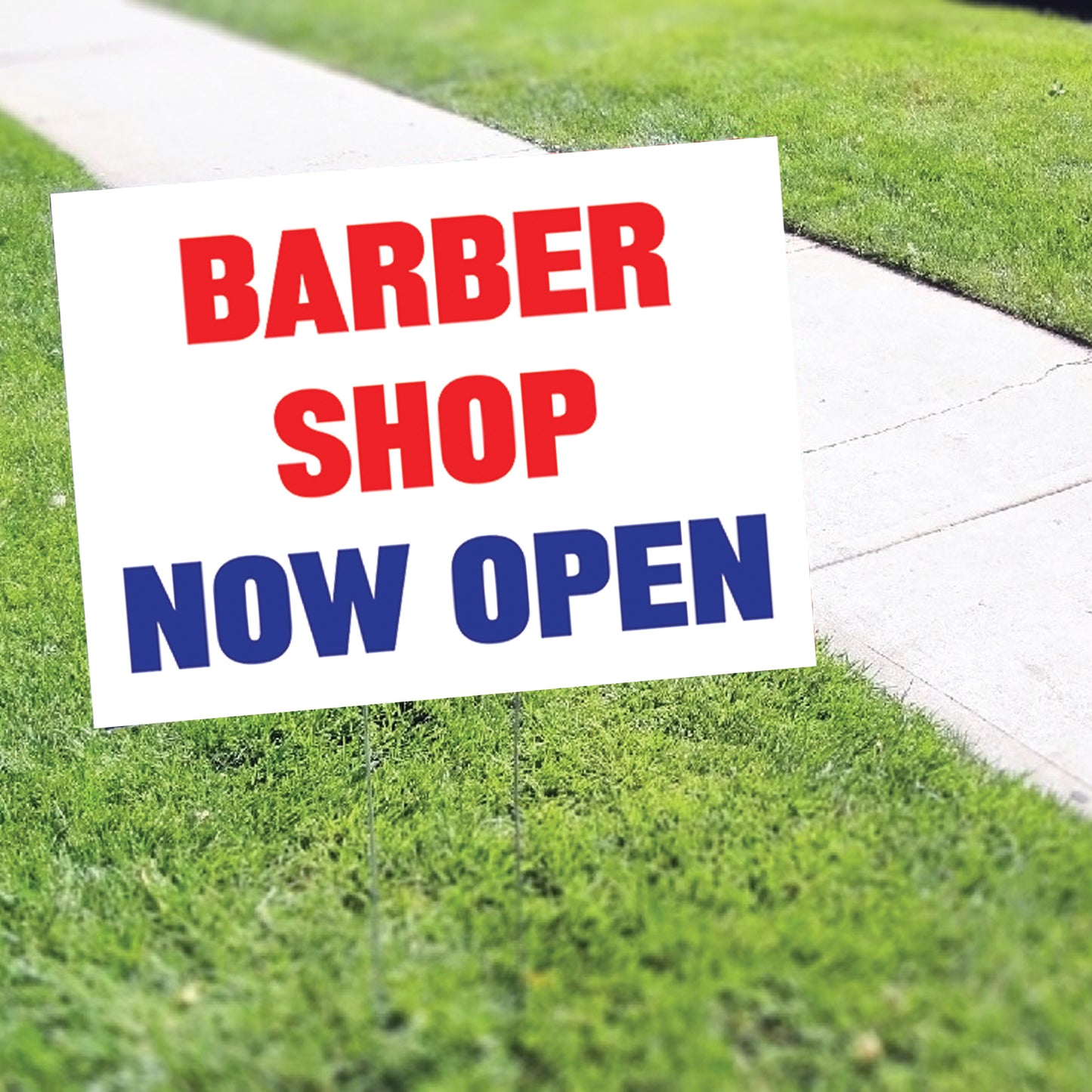 Barber Shop Now Open Coroplast Yard Sign