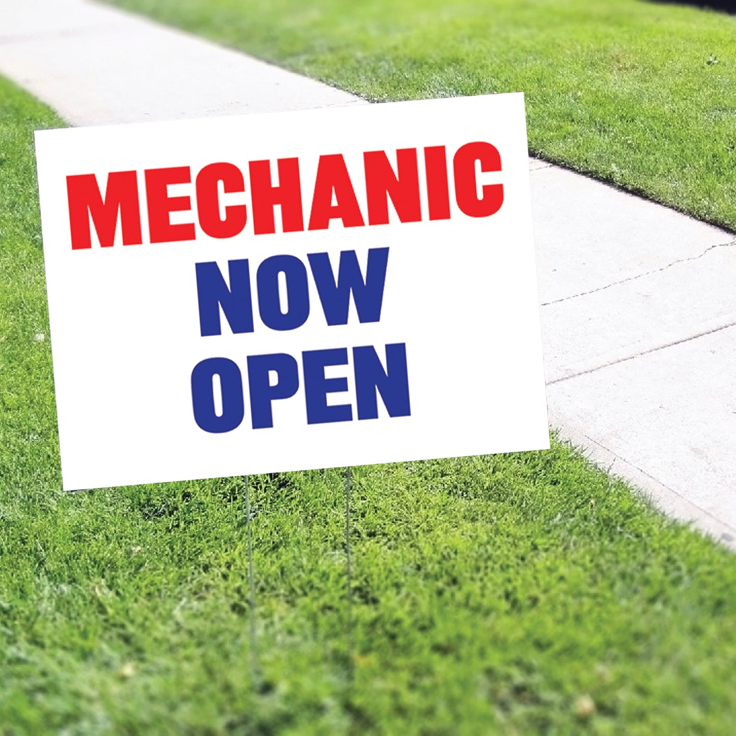 Mechanic Now Open Coroplast Yard Sign
