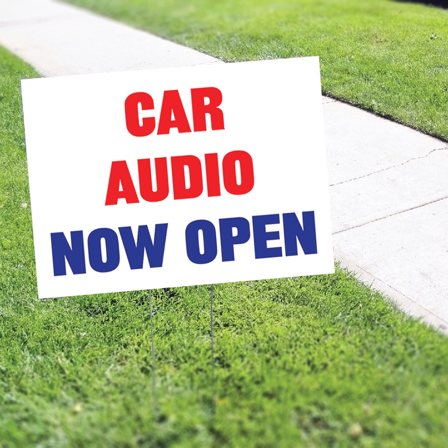 Car Audio Now Open Coroplast Yard Sign