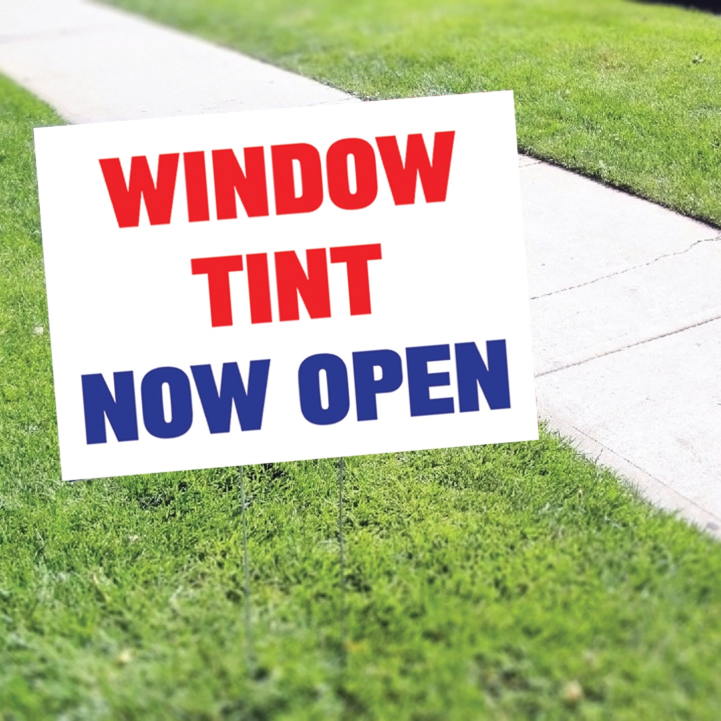 Window Tint Now Open Coroplast Yard Sign