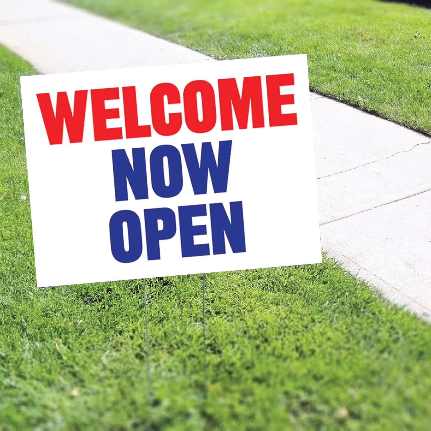 Welcome Now Open Coroplast Yard Sign