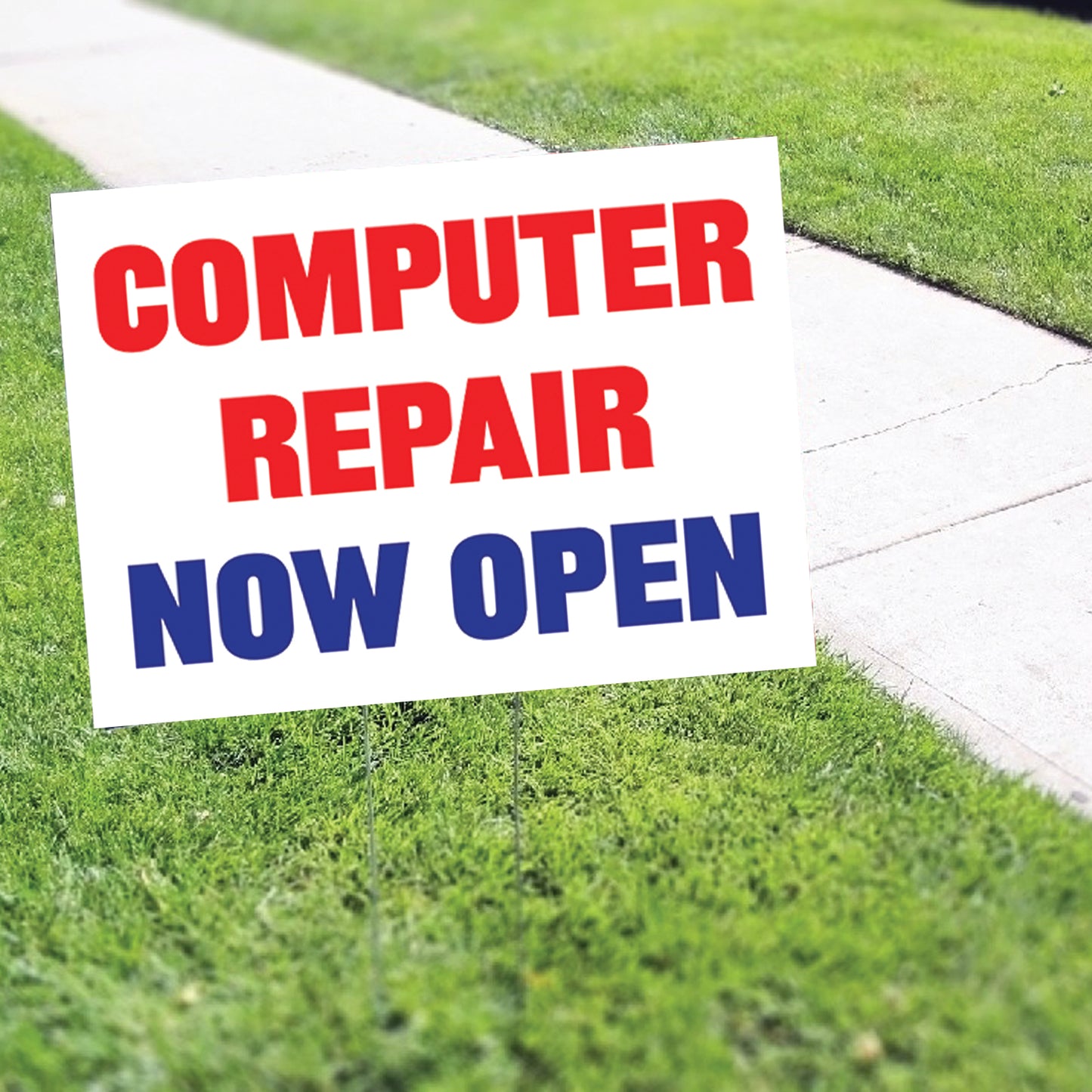 Computer Repair Now Open Coroplast Yard Sign