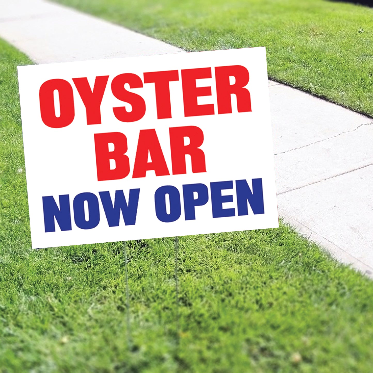 Oyster Bar Now Open Coroplast Yard Sign