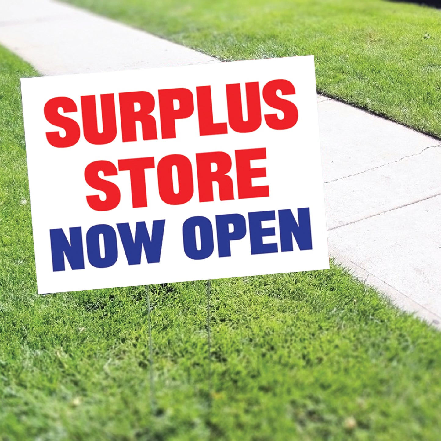 Surplus Store Now Open Coroplast Yard Sign