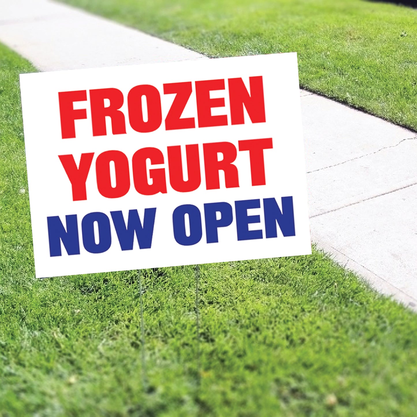 Frozen Yogurt Now Open Coroplast Yard Sign