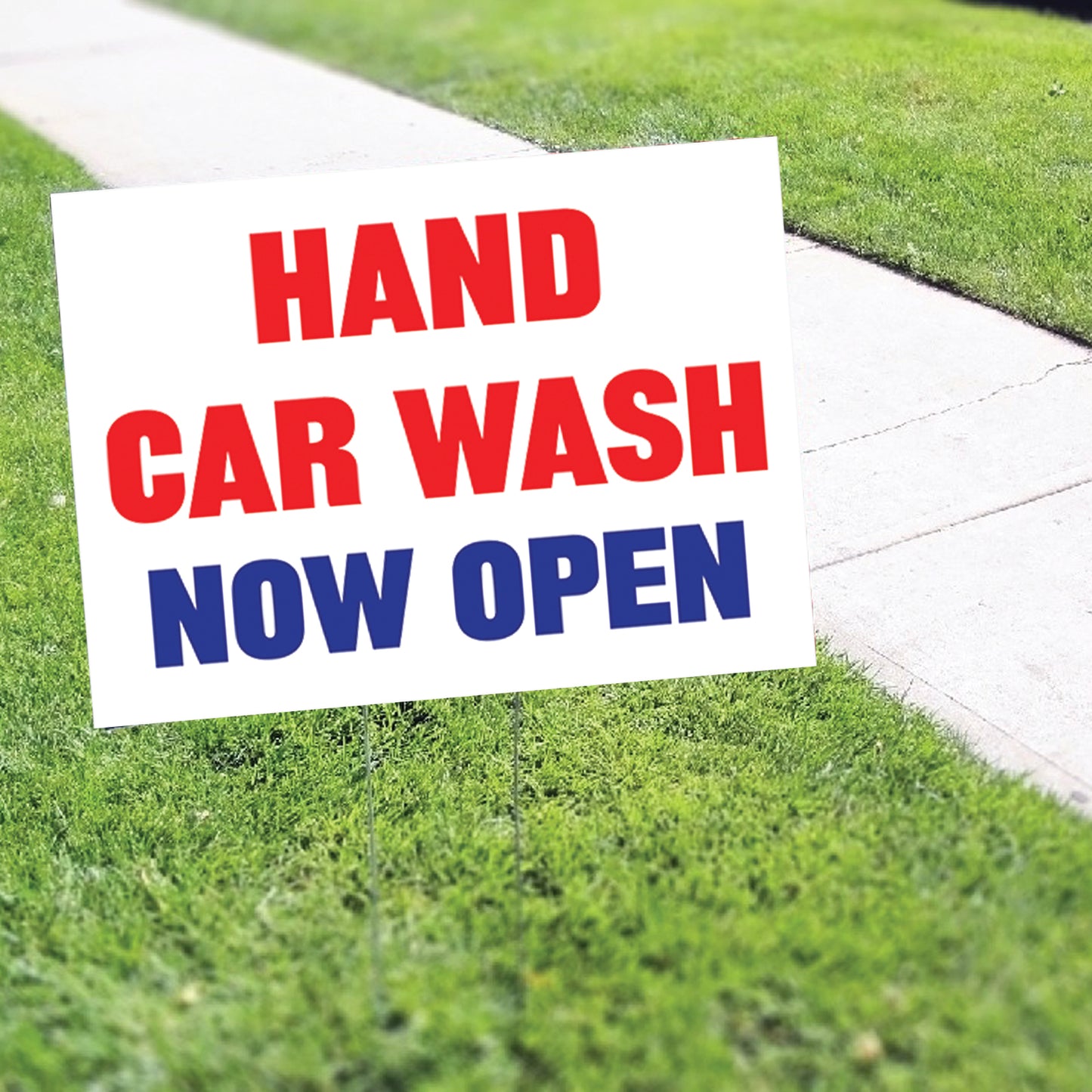 Hand Car Wash Now Open Coroplast Yard Sign