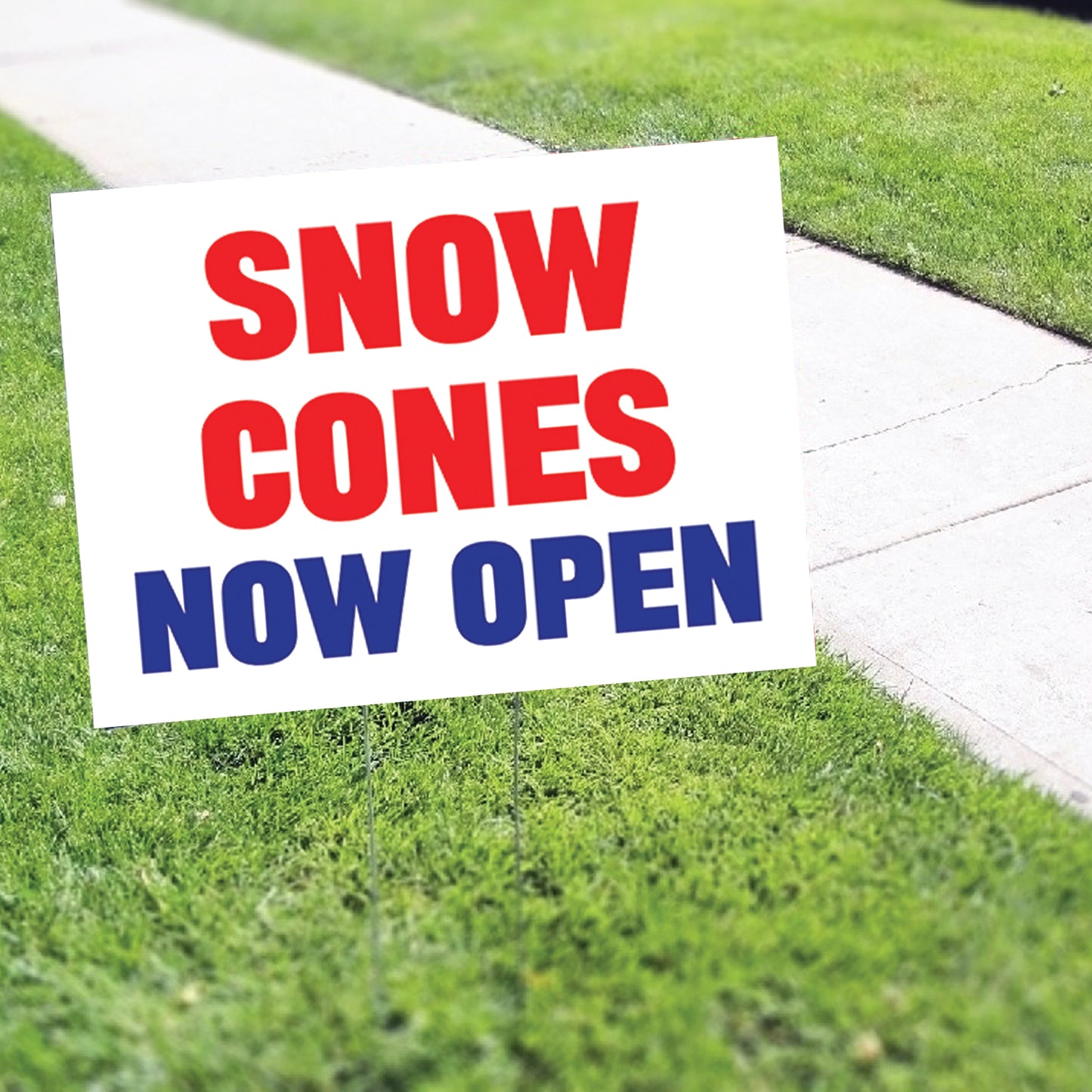 Snow Cones Now Open Coroplast Yard Sign