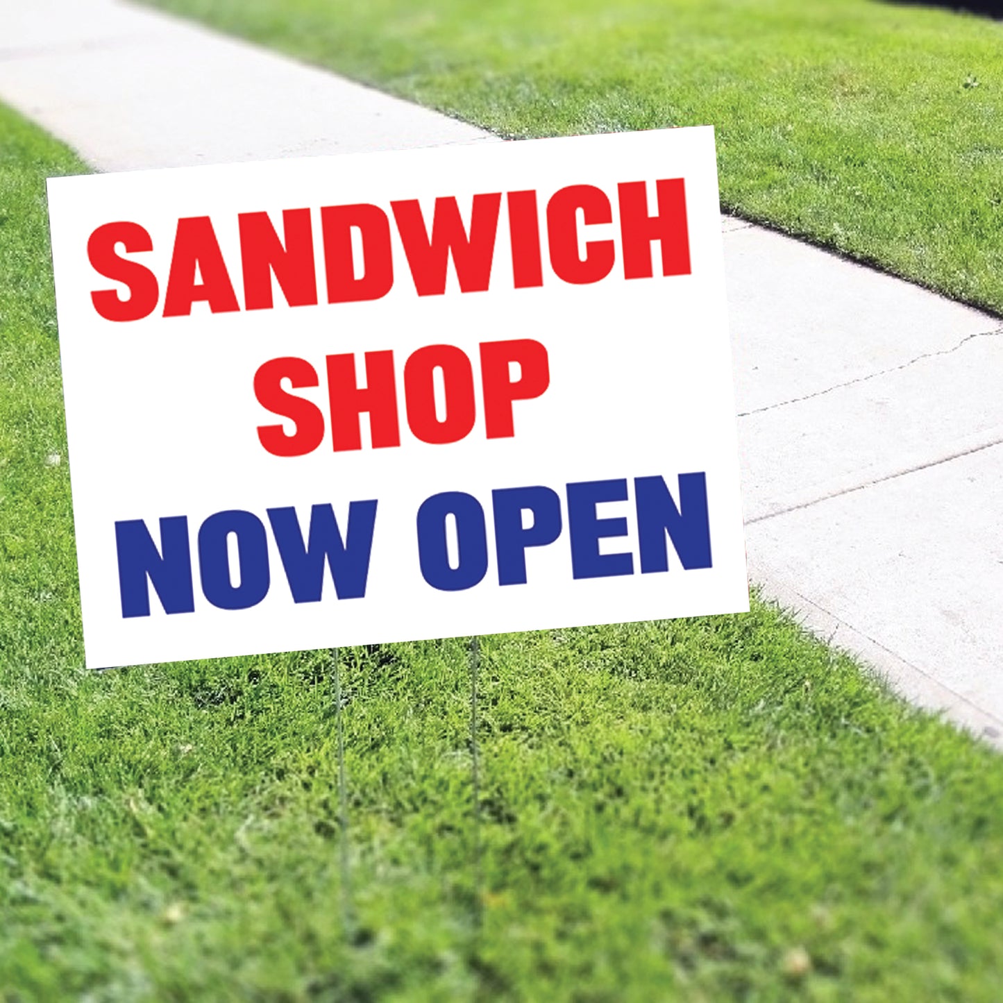 Sandwich Shop Now Open Coroplast Yard Sign