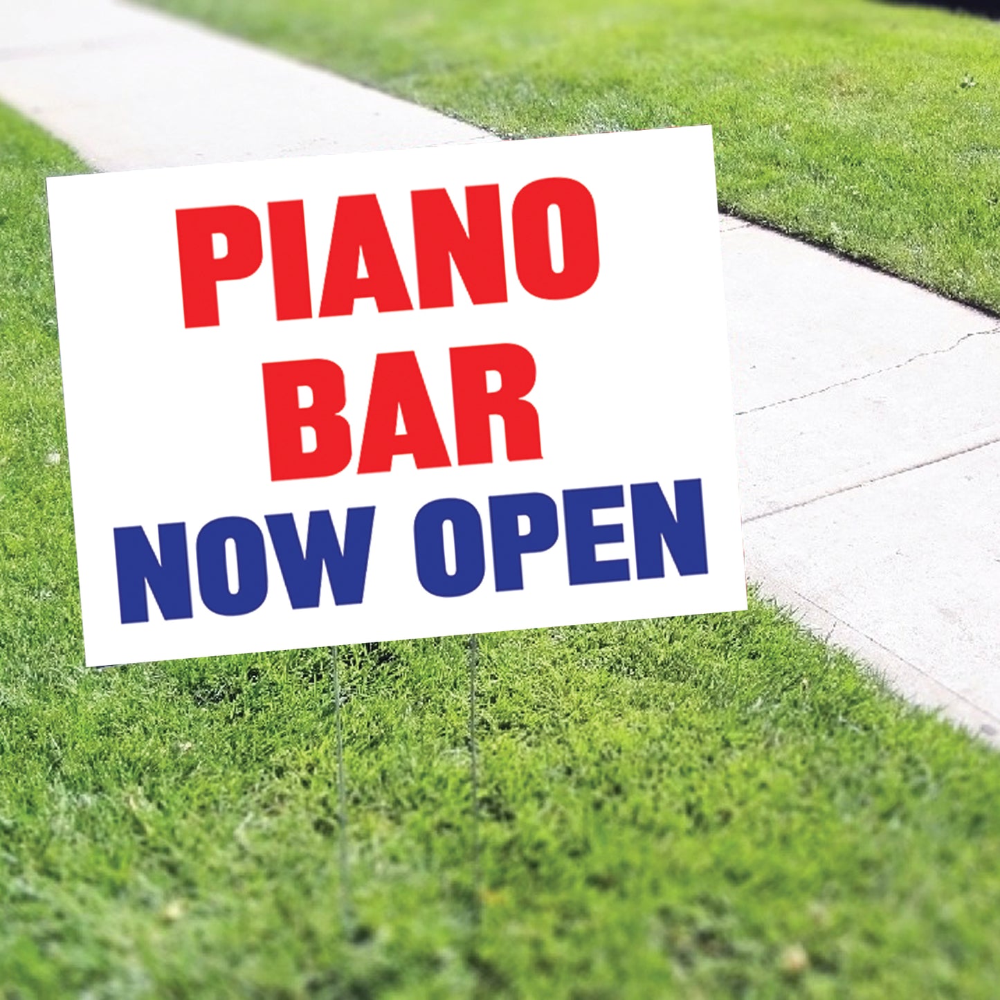 Piano Bar Now Open Coroplast Yard Sign