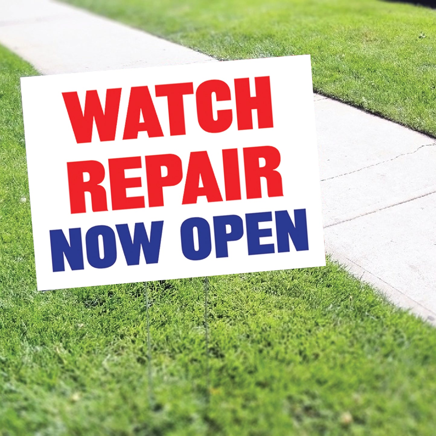Watch Repair Now Open Coroplast Yard Sign