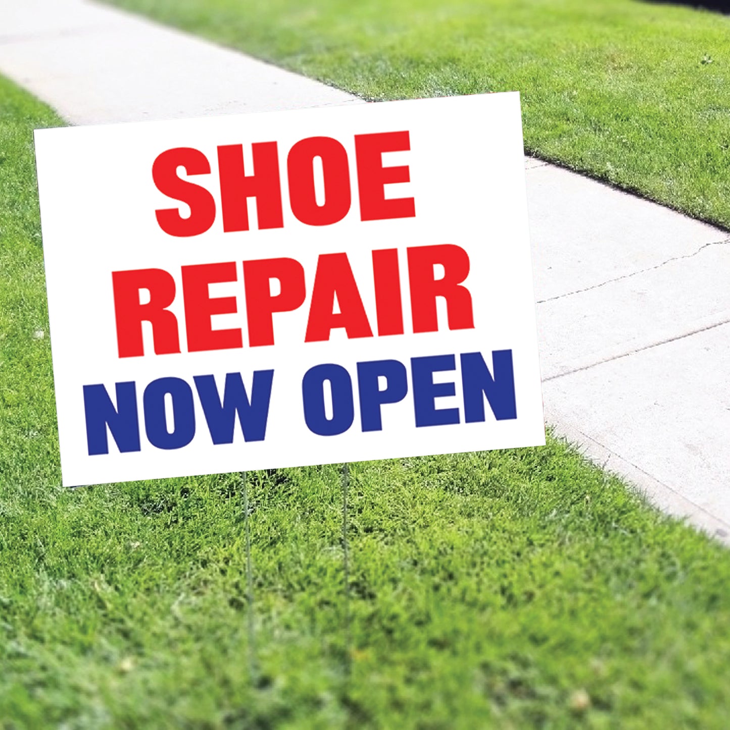 Shoe Repair Now Open Coroplast Yard Sign