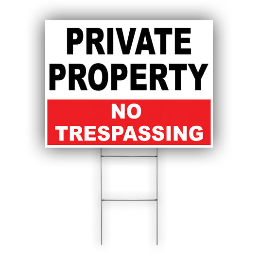 Private Property No Trespassing Coroplast Yard Sign