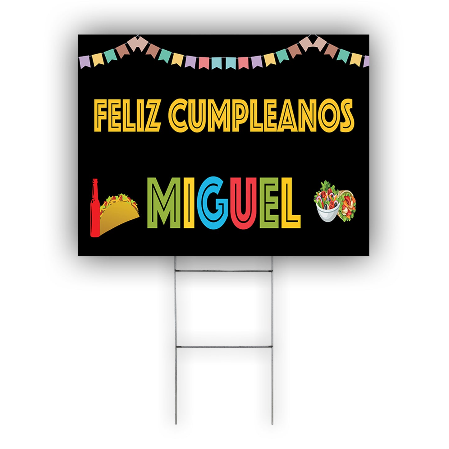 Feliz Cumpleanos Miguel Coroplast Yard Sign