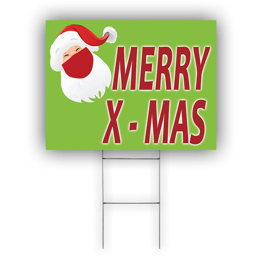 Merry X-Mas Coroplast Yard Sign