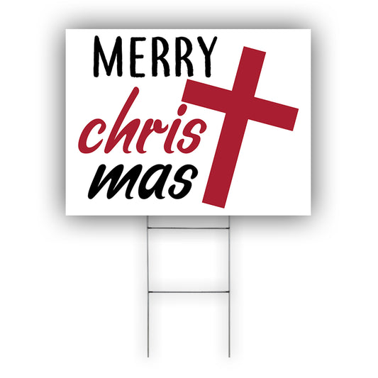 Merry Christmas Coroplast Yard Sign