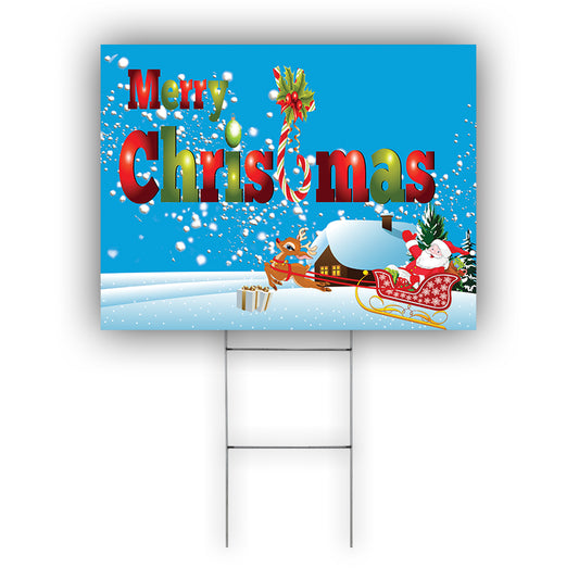 Merry Christmas Coroplast Yard Sign