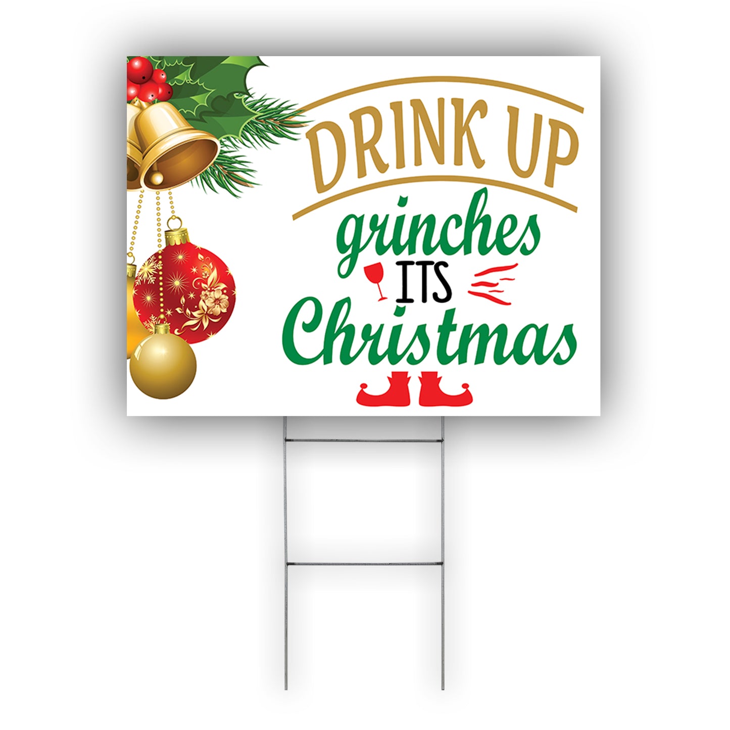 Dear Santa Just Bring Wine Coroplast Yard Sign
