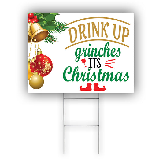 Dear Santa Just Bring Wine Coroplast Yard Sign