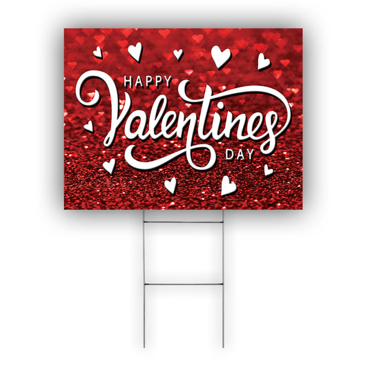 Happy Valentines Day Coroplast Yard Sign