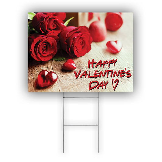 Happy Valentine's Day Coroplast Yard Sign