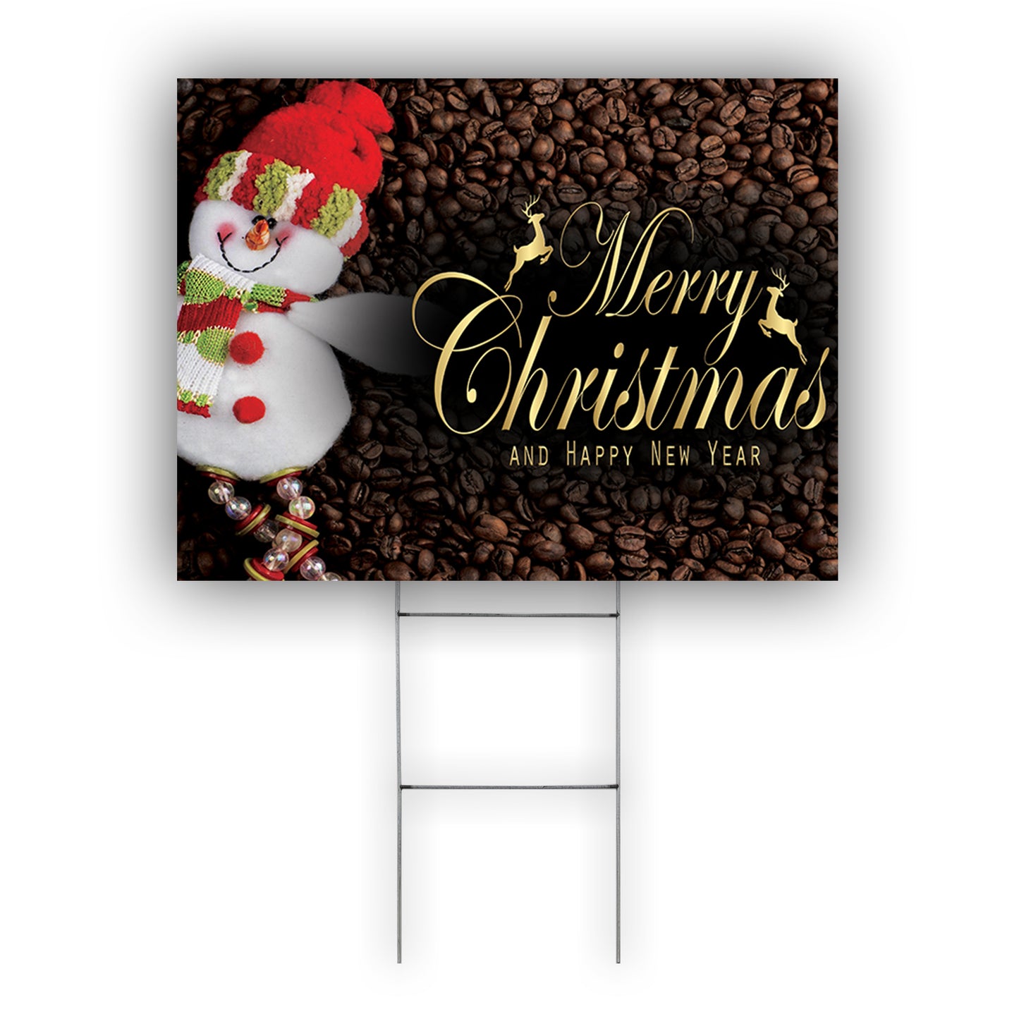 Merry Christmas And Happy New Year Coroplast Yard Sign