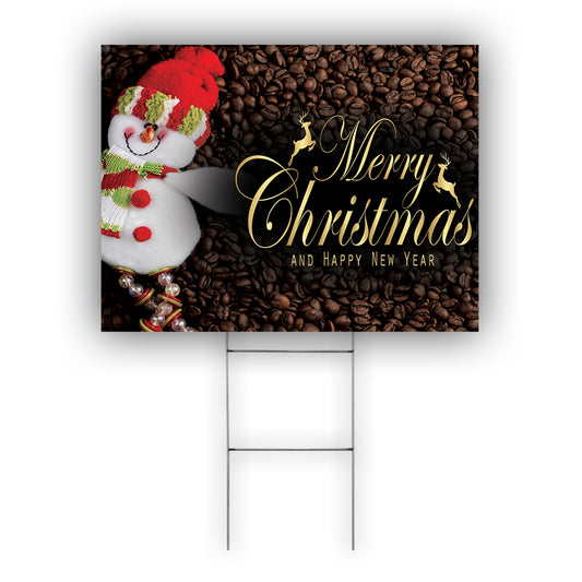Merry Christmas And Happy New Year Coroplast Yard Sign