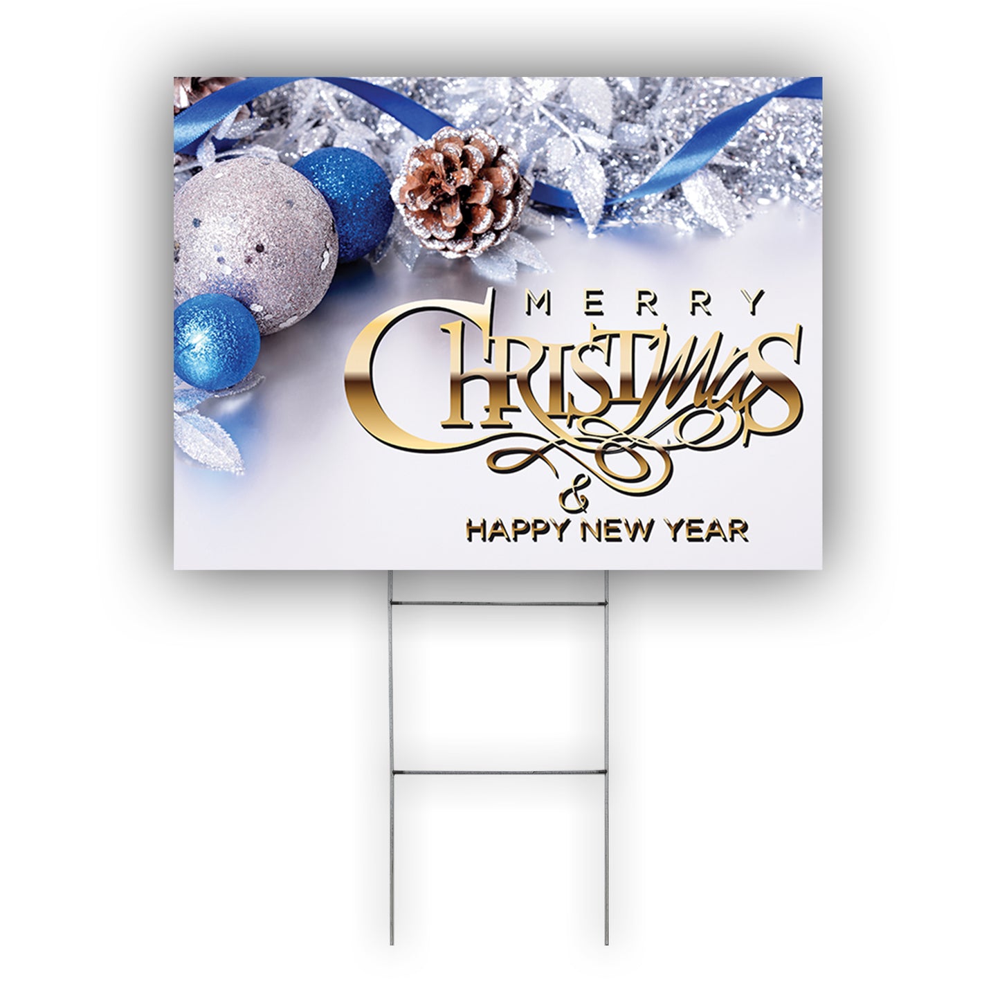 Merry Christmas And Happy New Year Coroplast Yard Sign