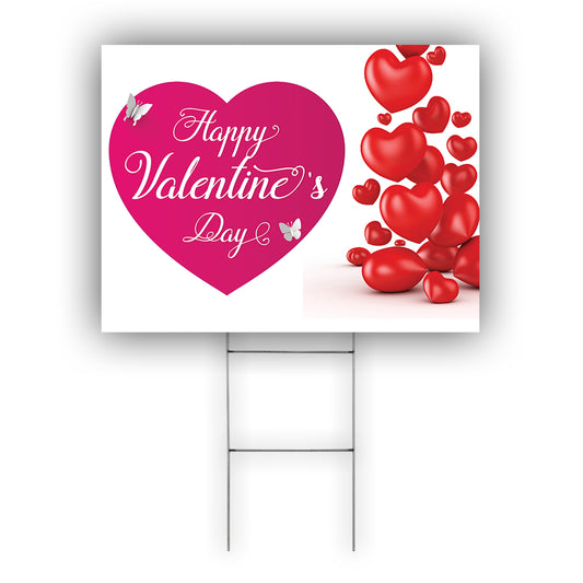 Happy Valentine's Day Coroplast Yard Sign