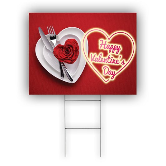 Happy Valentine's Day Coroplast Yard Sign