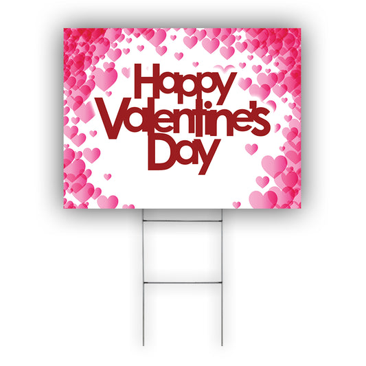 Happy Valentine's Day Coroplast Yard Sign
