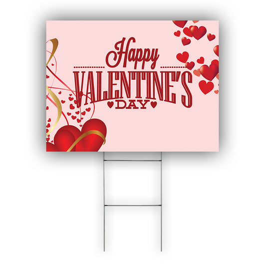 Happy Valentine's Day Coroplast Yard Sign