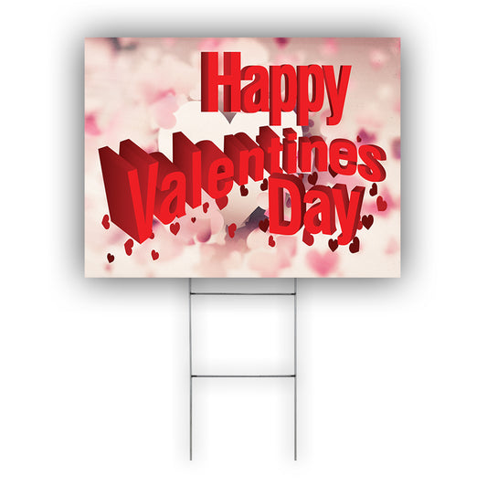 Happy Valentine's Day Coroplast Yard Sign