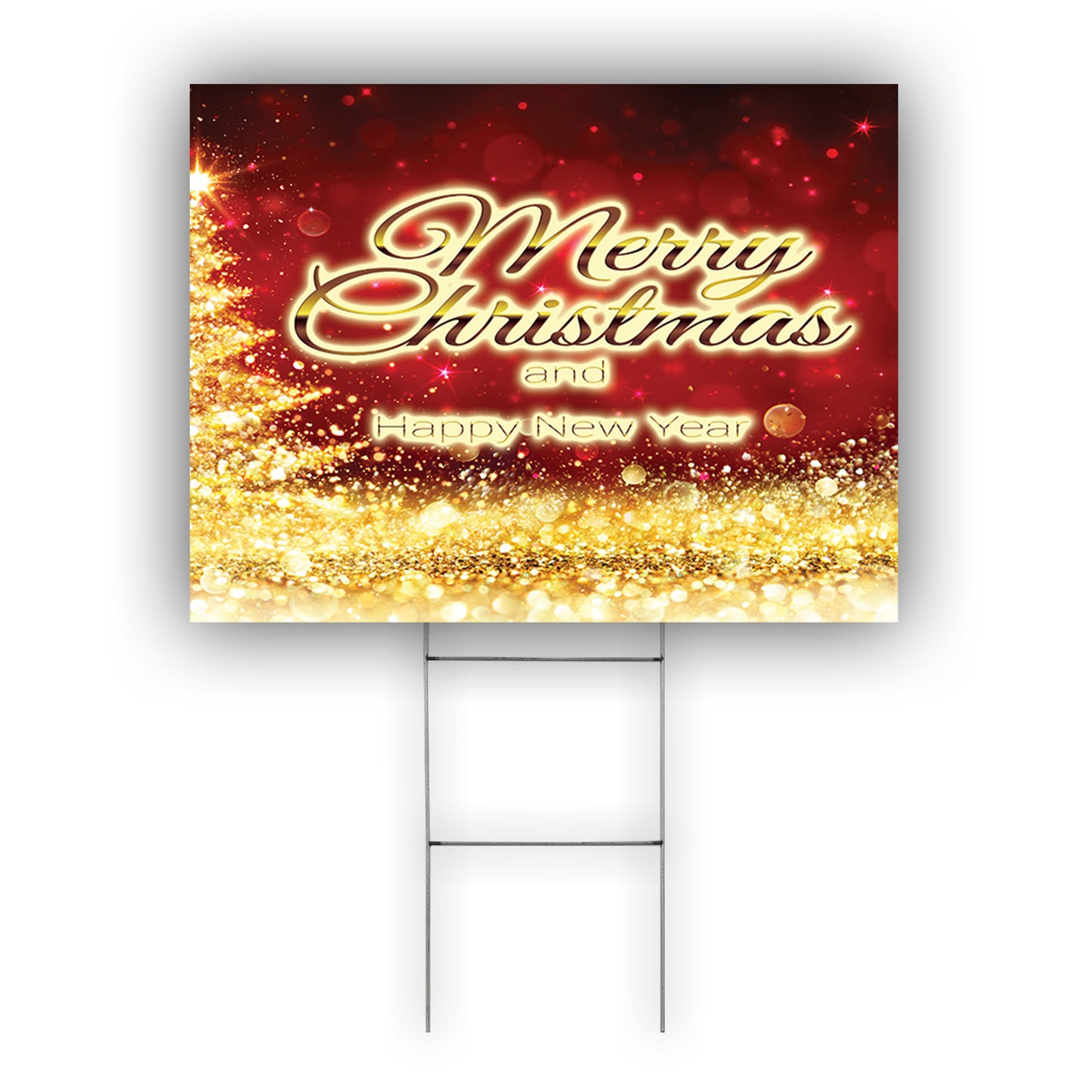 Merry Christmas And Happy New Year Coroplast Yard Sign