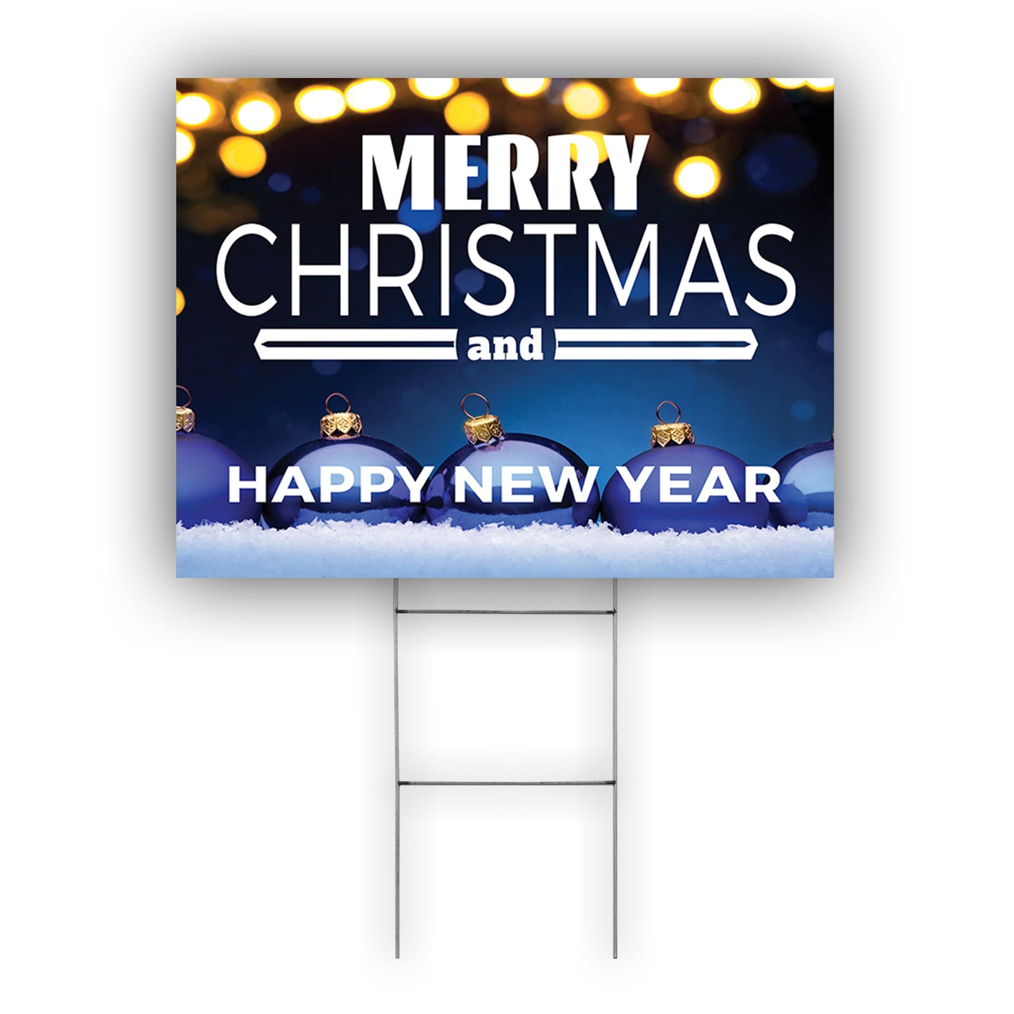 Merry Christmas And Happy New Year Coroplast Yard Sign