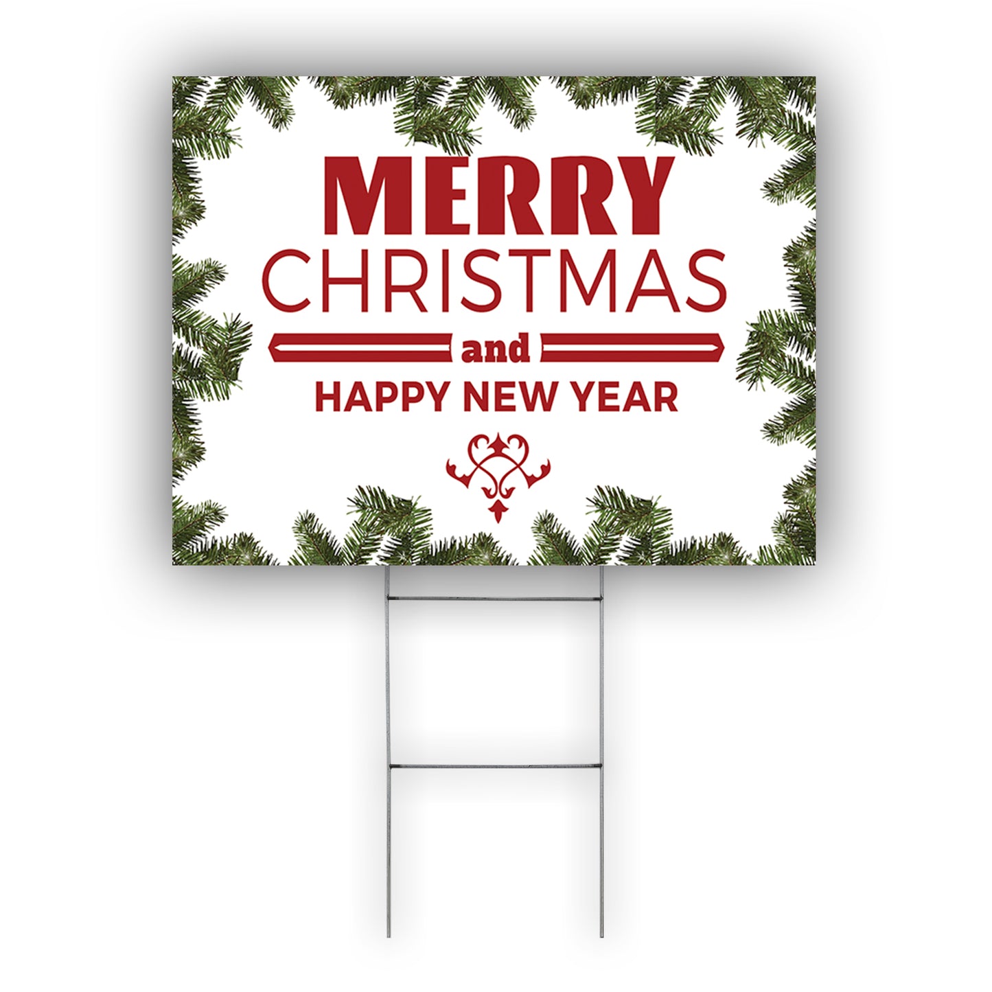 Merry Christmas And Happy New Year Coroplast Yard Sign